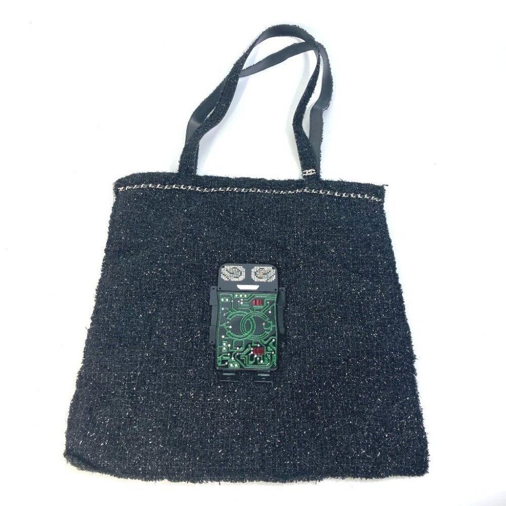 CHANEL A94646 CC CC Mark Rhinestone Pearl Robot shoulder bag Tote Bag